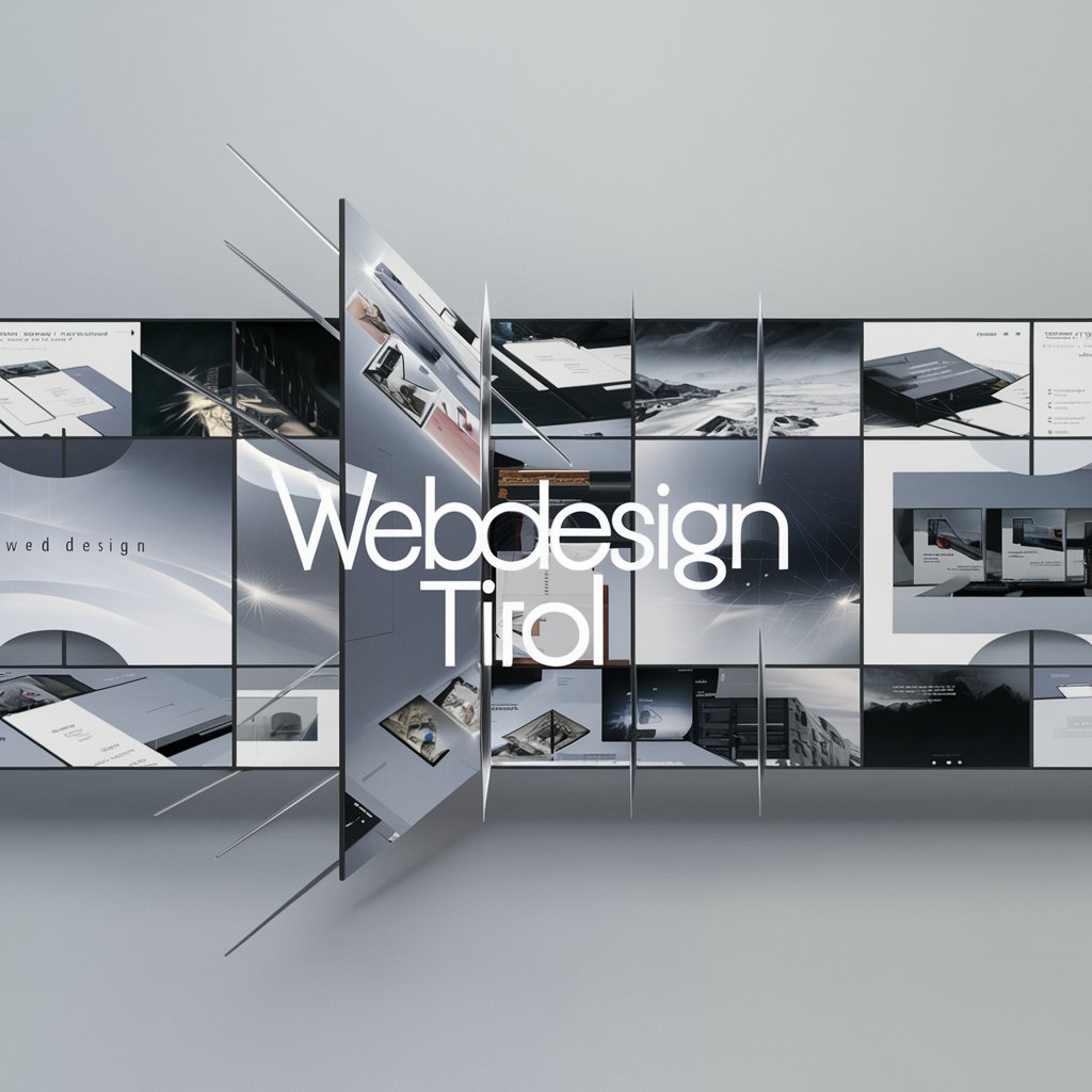 Kreatives Webdesign Tirol Konzept mit Collage aus unterschiedlichen Designelementen auf hellem Hintergrund